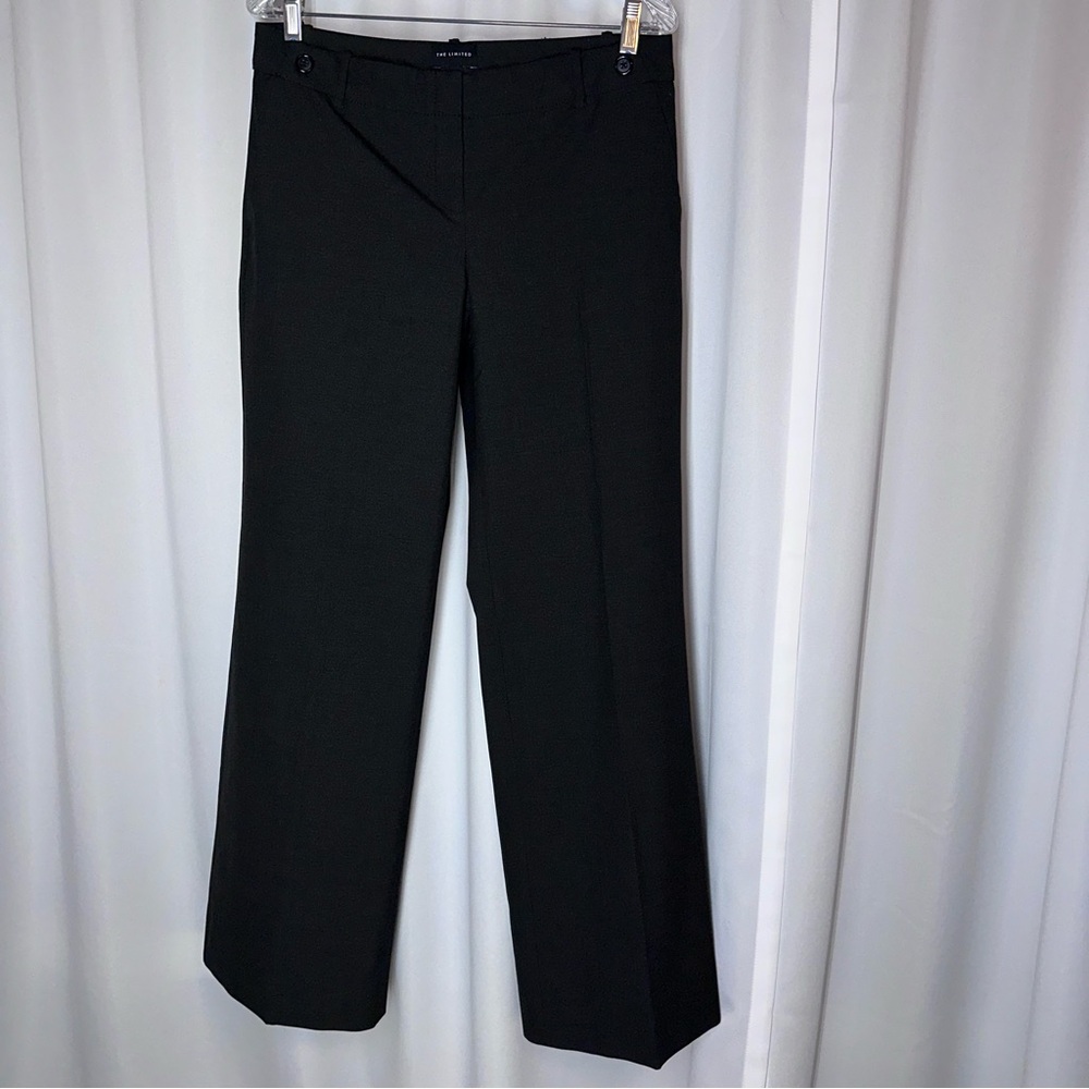 The Limited Drew Fit Dress Wide Leg Pants Sz 8 Black Mid Rise Pockets‎ Career